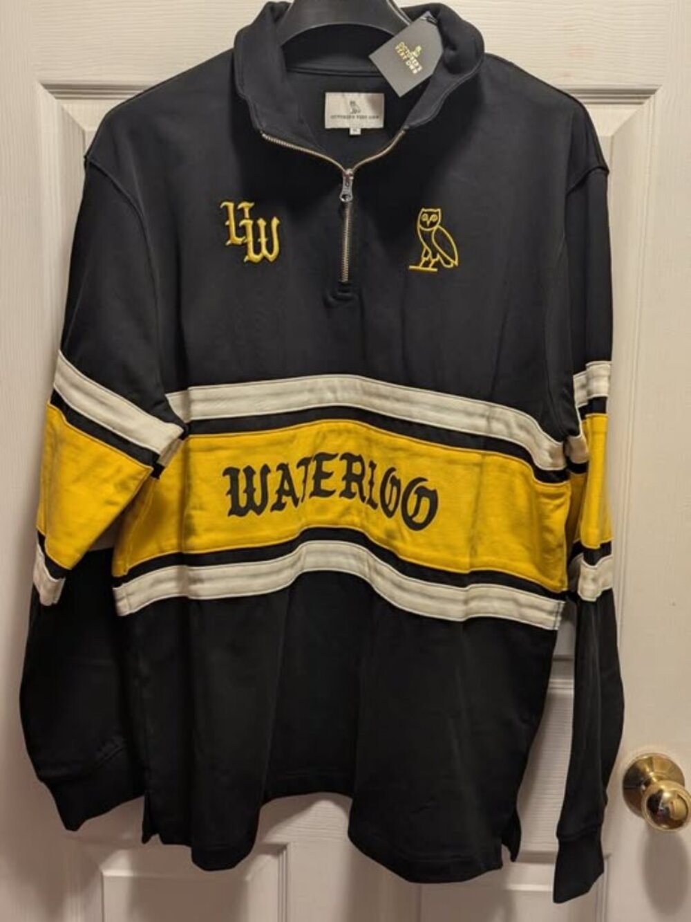 OVO University Of Waterloo Quarter zip XL new with tags